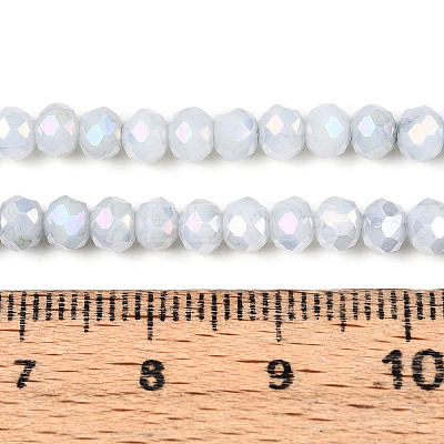 Anti-Tarnish Electroplate Rondelle Glass Beads Strands EGLA-T021-4mm-17-01-1