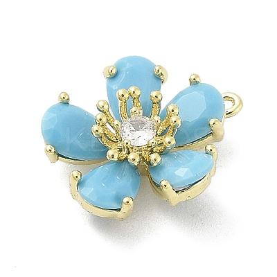 Brass Turquoise Pendants KK-S514-03G-1