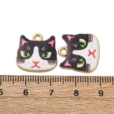 Alloy Enamel Pendants ENAM-V002-04G-05-1