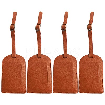 CutHollow 4Pcs PU Leather Luggage Tag OFST-CL0001-01B-02-1