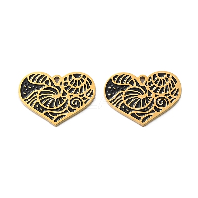 Ion Plating(IP) 304 Stainless Steel Black Enamel Pendants STAS-M102-67G-1