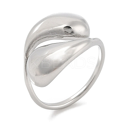 Open 304 Stainless Steel Finger Rings for Women RJEW-B070-01P-1