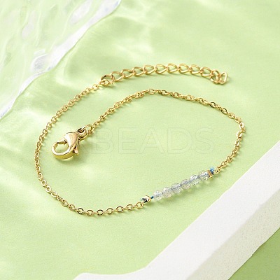 304 Stainless Steel Natural Labradorite Beads Link Bracelets BJEW-A036-15G-1