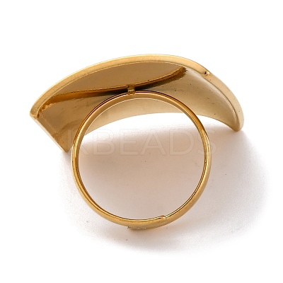 Anti-Tarnish 304 Stainless Steel Trapezoid Open Cuff Rings RJEW-M047-01G-1