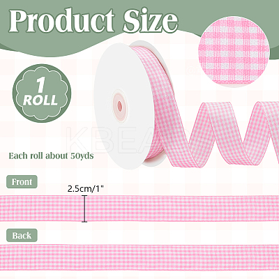 50 Yards Polyester Tartan Ribbons OCOR-WH0093-28A-1