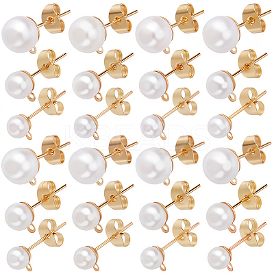 120Pcs 3 Size Iron Stud Earring Findings STAS-SP0001-51G-1