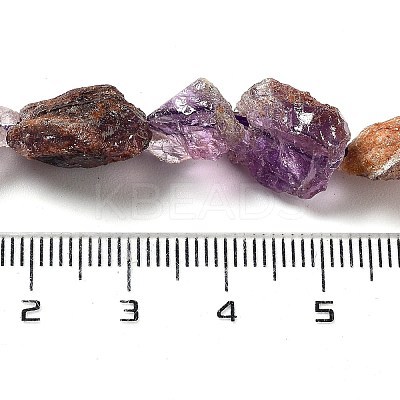 Raw Rough Natural Purple Phantom Quartz Purple Lodolite Quartz Beads Strands G-P528-B06-02-1