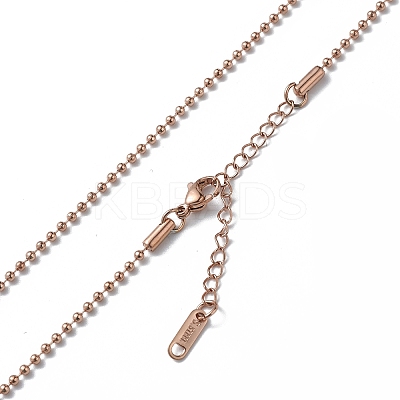 Ion Plating(IP) 304 Stainless Steel Ball Chain Necklace for Men Women NJEW-K245-017B-1