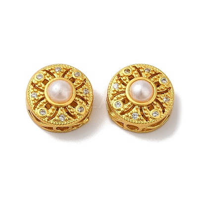 Rack Plating Hollow Brass Cubic Zirconia Beads KK-K381-21C-MG-1