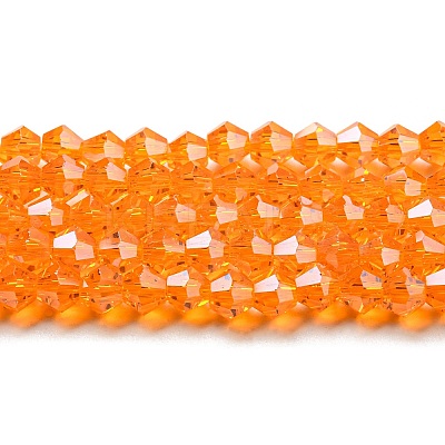 Transparent Electroplate Glass Beads Strands GLAA-F029-4mm-C23-1