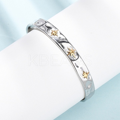 304 Stainless Steel Cuff Bangles for Women BJEW-P377-02A-1