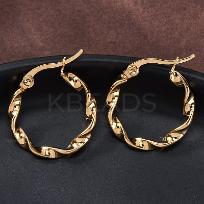 201 Stainless Steel Hoop Earrings LS-EJEW-A054-05C-G-1