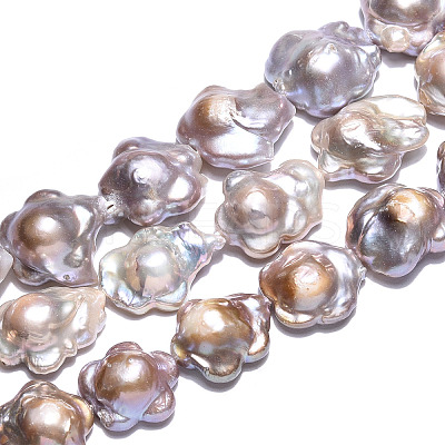 Baroque Natural Nucleated Keshi Pearl Beads Strands PEAR-S020-A02-1