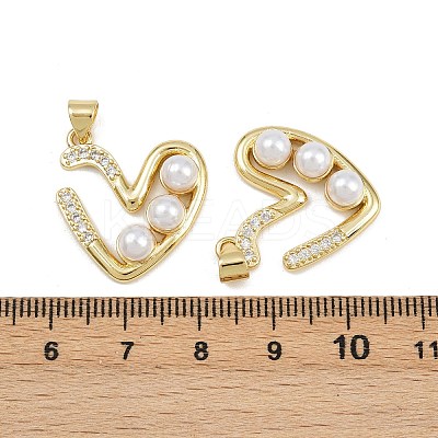Brass Micro Pave Cubic Zirconia Pendants KK-C132-02A-G-1