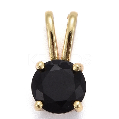 Brass Micro Pave Cubic Zirconia Pendants KK-P192-04-G04-1