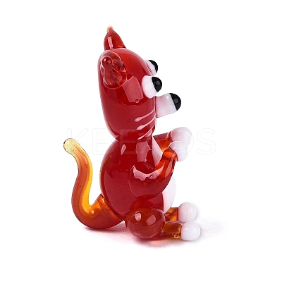 Handmade Lampwork Cat Figurine Display Decorations LAMP-N034-26E-1
