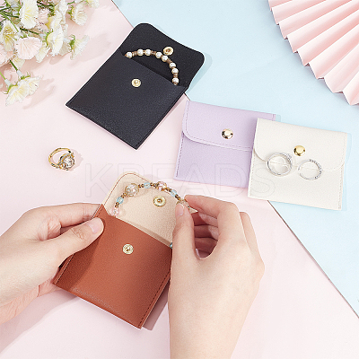 4Pcs 4 Colors PU Imitation Leather Jewelry Storage Bags ABAG-PH0001-34-1