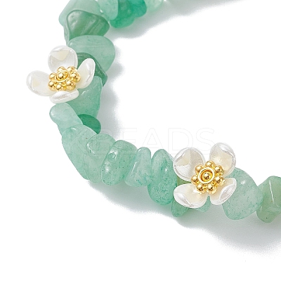 3Pcs Natural Green Aventurine & New Jade & Labradorite Beaded Stretch Bracelets for Women BJEW-JB12315-1