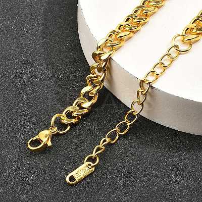 304 Stainless Steel Cuban Link Chain Necklaces for Women Men NJEW-G161-02G-1