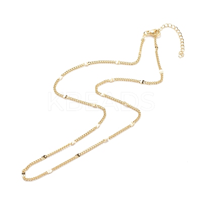 Brass Oval Link Chains Necklace for Women NJEW-P265-03G-1