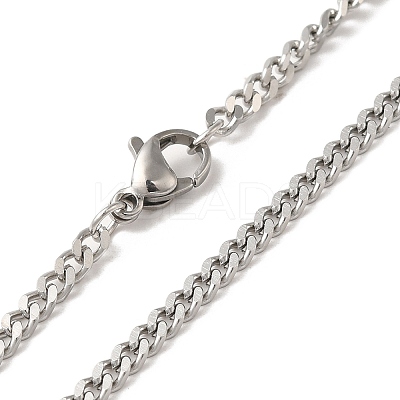 Non-Tarnish 304 Stainless Steel Curb Chain Necklaces NJEW-D065-01P-1