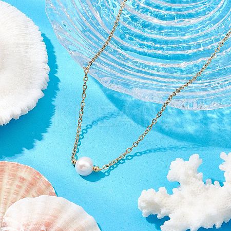 Natural Cultured Freshwater Pearl Pendant Necklaces NJEW-JN05134-01-1