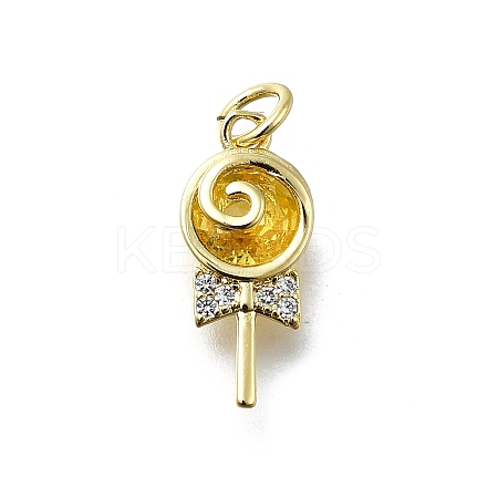 Brass Micro Pave Cubic Zirconia Pendants KK-K400-42G-01-1