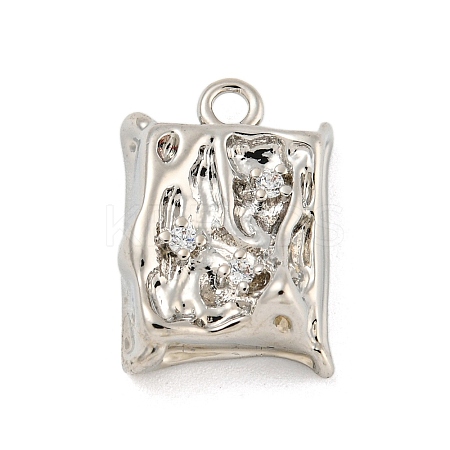 Brass Micro Pave Clear Cubic Zirconia Pendants LS-KK-O008-01D-P-1