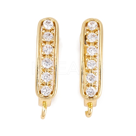 Rack Plating Brass Cubic Zirconia Hoop Earring Findings KK-S374-04G-04-1