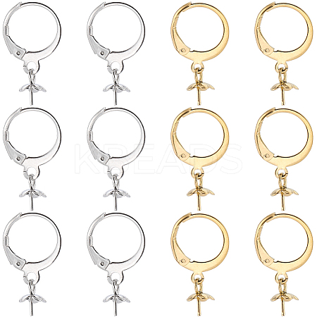 60Pcs 2 Colors 304 Stainless Steel Leverback Earring Findings STAS-SC0006-48-1