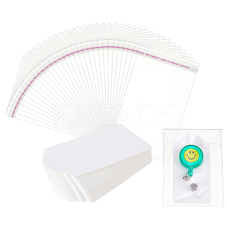 100Pcs Kraft Paper Jewelry Badge Display Cards OPC-NB0001-04B-1