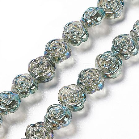 Electroplate Glass Beads Strands EGLA-L040-FR02-1