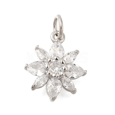 Rack Plating Brass Micro Pave Cubic Zirconia Pendants KK-I716-01P-02-1