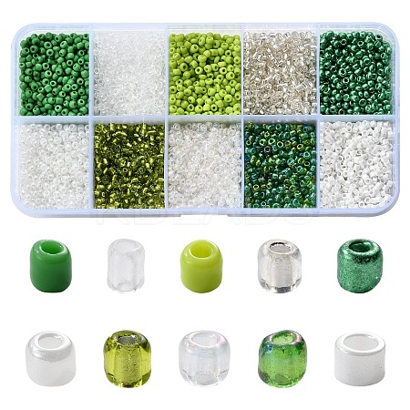 100G 10 Colors Glass Seed Beads SEED-YW0002-89F-1