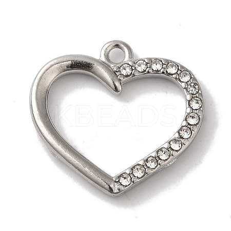 304 Stainless Steel Rhinestone Pendants STAS-L081-003P-1