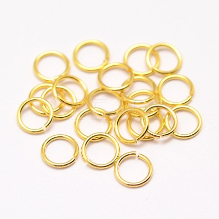 Brass Open Jump Rings KK-G277-7mm-G-NR-1