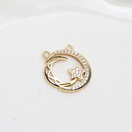 Brass Micro Pave Cubic Zirconia Pendants INS-PW0002-07G-1