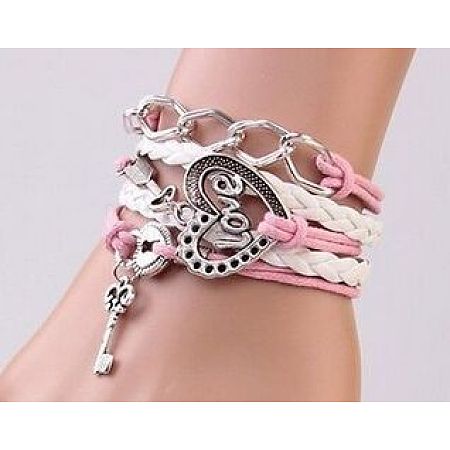 Suede & Imitation Leather Cord Knitted Multi-strand Bracelets WGD6FE3-04-1