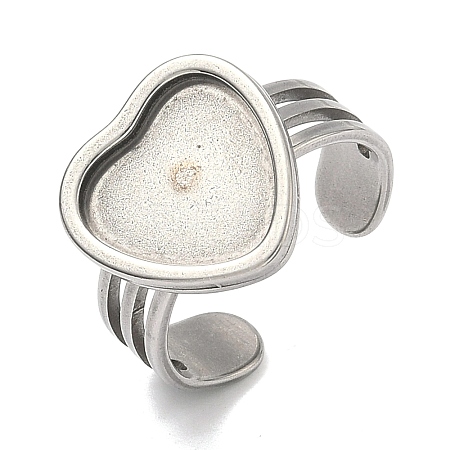 304 Stainless Steel Cuff Ring Findings STAS-B126-09P-1