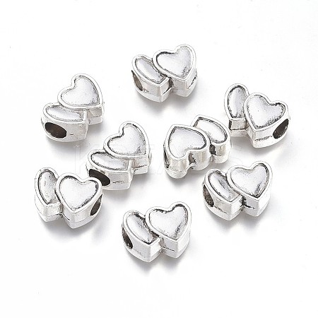 Heart Alloy European Large Hole Beads LS-PALLOY-O065-28AS-1