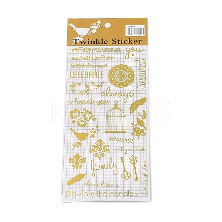 Hot Gold Foil Paper Self-Adhesive Stickers DIY-K076-01C-1