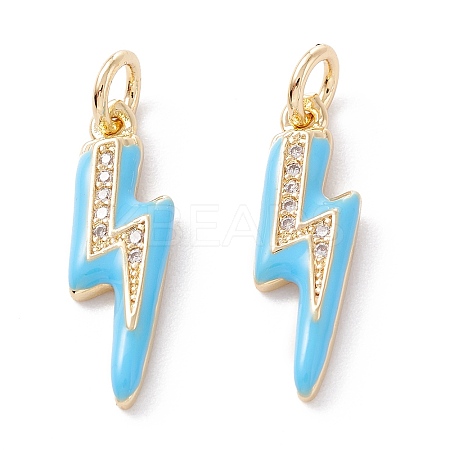 Brass Micro Pave Clear Cubic Zirconia Pendants ZIRC-A019-12G-F-1