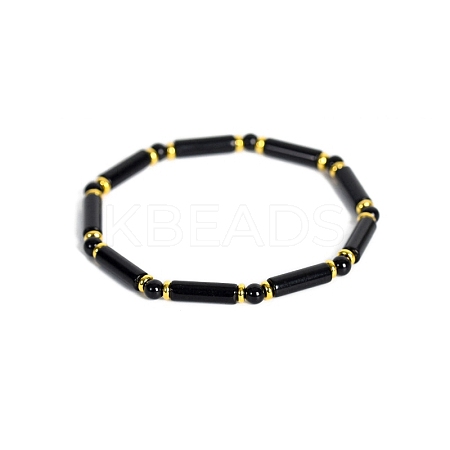 Natural Obsidian Bead Stretch Bracelets PW-WG50993-05-1