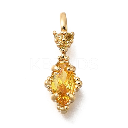 Brass Glass Pendants KK-U061-20G-03-1