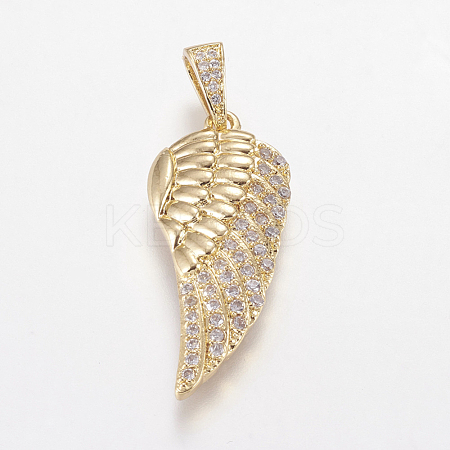 Brass Micro Pave Cubic Zirconia Pendants X-ZIRC-L067-22-G-NR-1