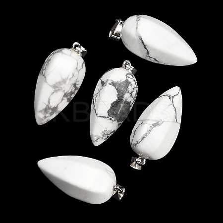 Natural Howlite Pendants GG-K002-16W-1