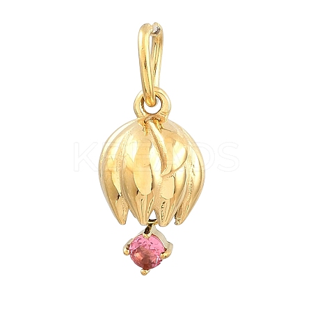 304 Stainless Steel Micro Pave Cubic Zirconia Pendants SA-CBA1D2B-01G-G-1