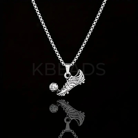 Football Soccer Shoe 667 Stainless Steel Pendant Necklaces for Men FS-WG4A7BD-02-1