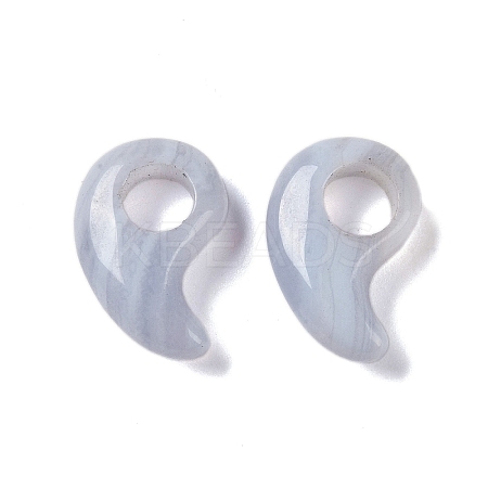 Natural Blue Lace Agate  European Beads G-M441-05-1