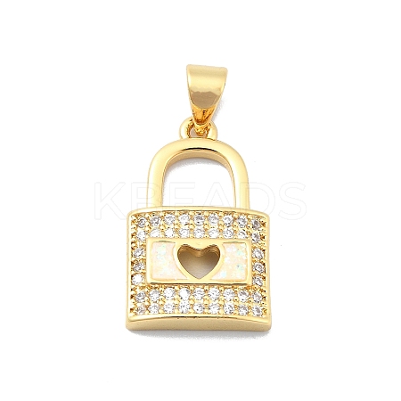 Brass Micro Pave Clear Cubic Zirconia Pendants KK-A221-10G-1